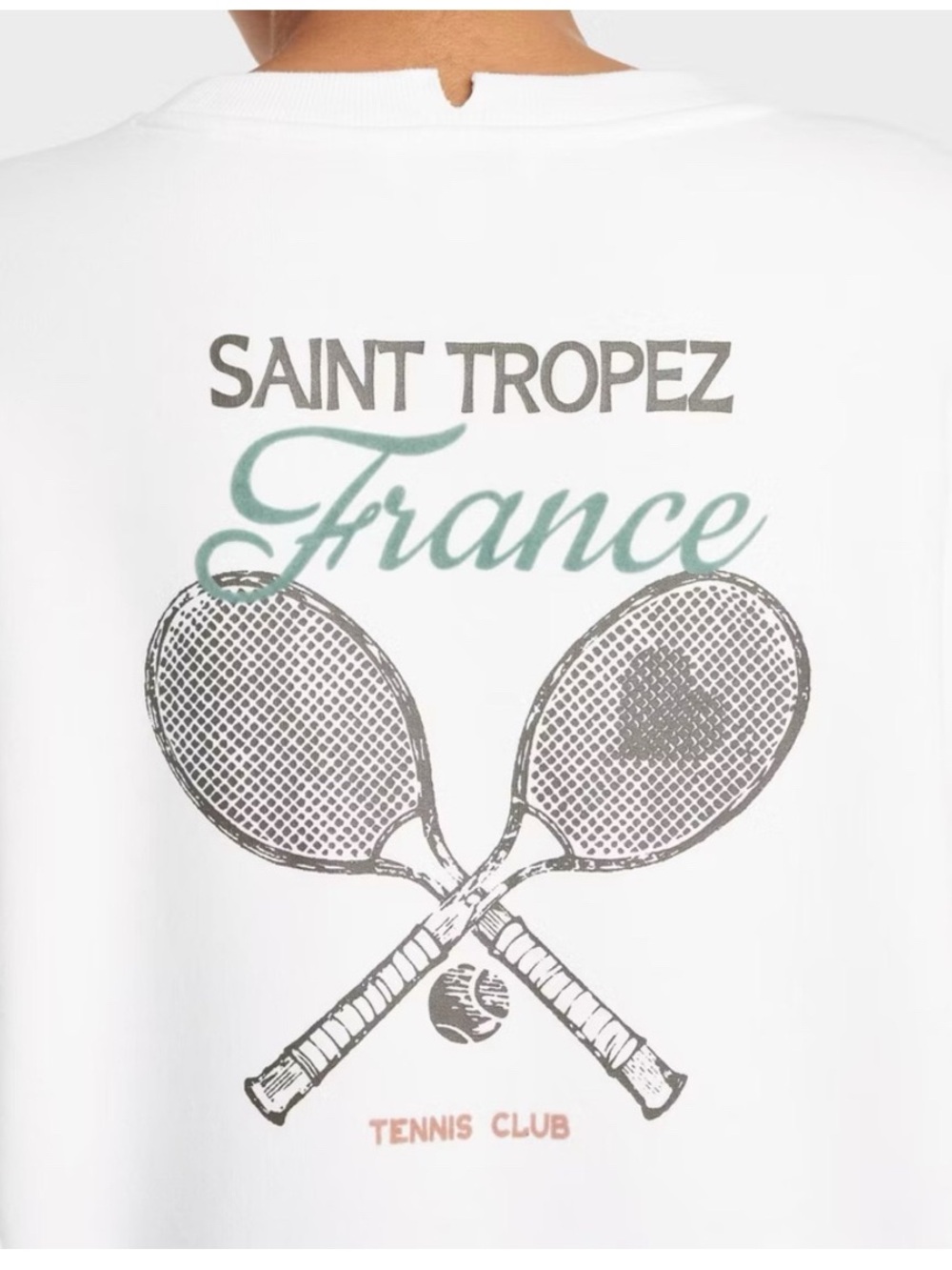 💥JoyLab White Saint Tropez France Tennis Graphic Sweatshirt 🔥🔥